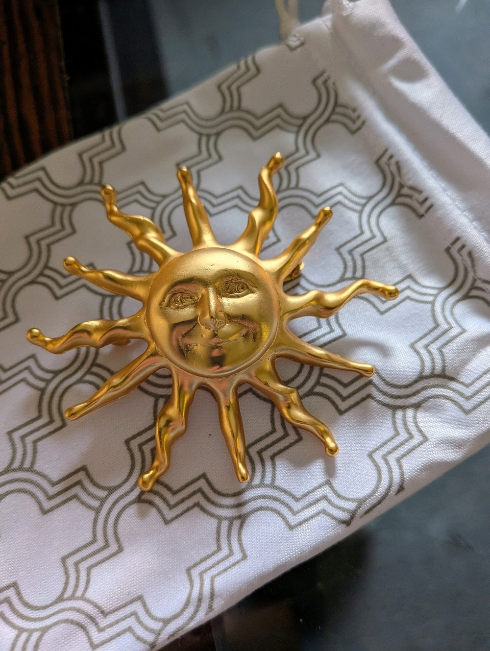 Bright Gold Sunshine Brooch Vintage Parklane Jewelry Sunny New Happy Sun